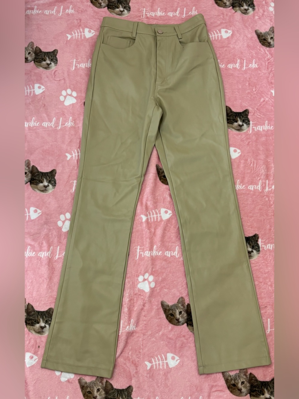 WeWoreWhat Khaki Faux Leather Pants